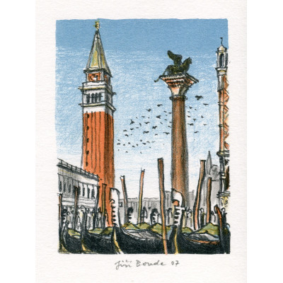 Benátky - náměstí Svatého Marka s gondolami