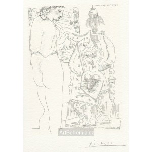 Modèle et sculpture surréaliste (Suite Vollard) (1933), opus B.187